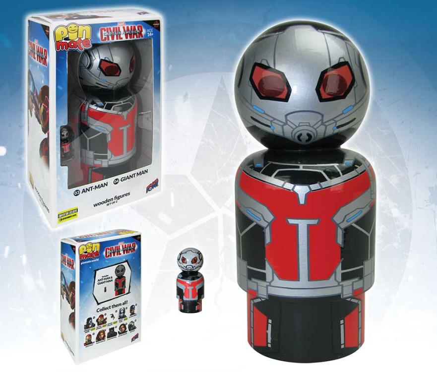 Captain America: Civil War Ant-Man & Giant Man Pin Mate Wooden Figure Set Exclusive Gallery Image 2