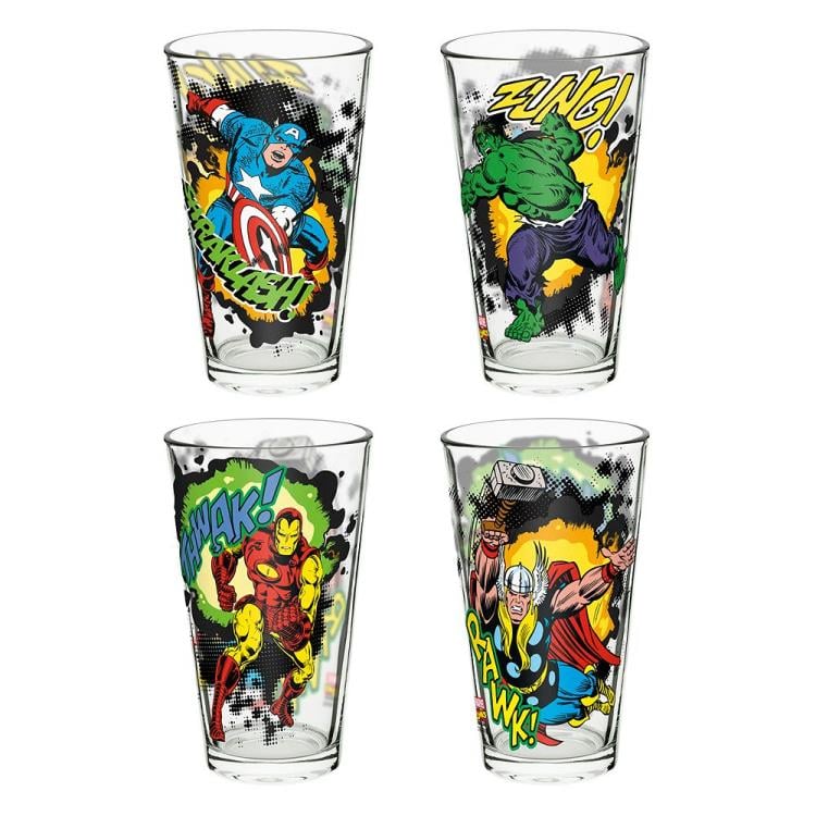 Marvel 16 oz Pint Glasses - Marvel Comics Avengers (Set of 4) - USA ONLY Gallery Image 2