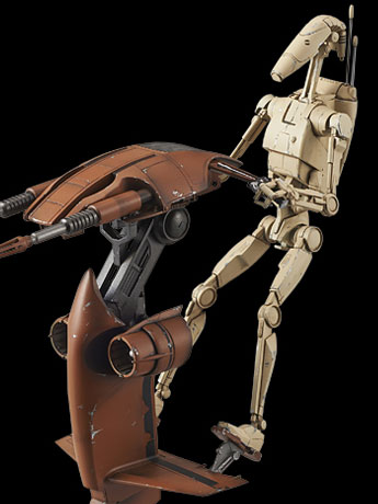 Star Wars Battle Droid & Stap 1/12 Scale Model Kit