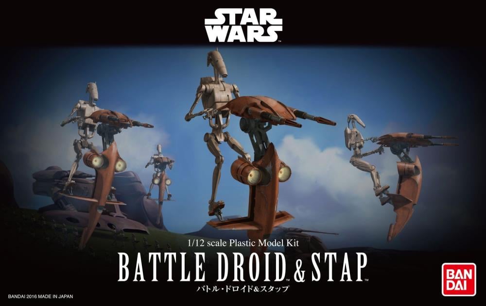Star Wars Battle Droid & Stap 1/12 Scale Model Kit