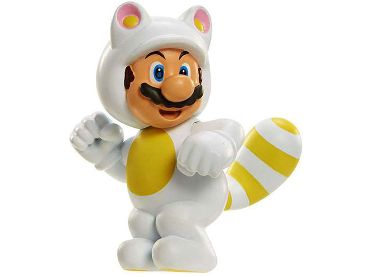 World of Nintendo 2.50" Limited Articulation Figure - White Tanooki Mario Gallery Image 1