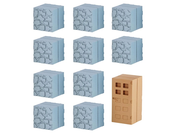 Minecraft Mine-Keshi Collection - Cobblestone & Oak Door Set Gallery Image 1