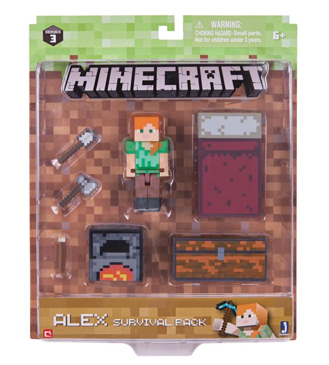 Minecraft 3" Figure Series 03 Wave 01 - Alex Survival Pack Gallery Image 4
