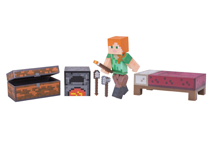 Minecraft 3" Figure Series 03 Wave 01 - Alex Survival Pack Gallery Image 1