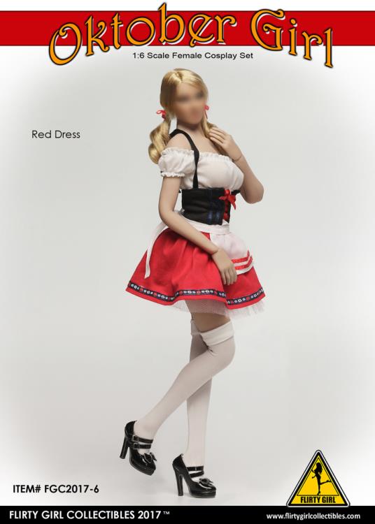 1/6 Scale Oktober Girl Dress Set - Red Gallery Image 4
