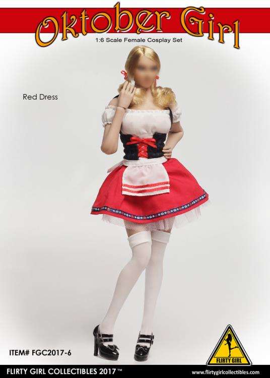 1/6 Scale Oktober Girl Dress Set - Red Gallery Image 3