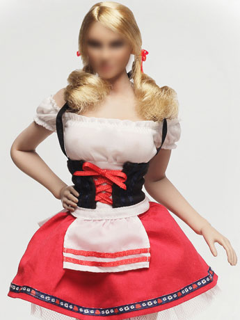 1/6 Scale Oktober Girl Dress Set - Red Gallery Image 2