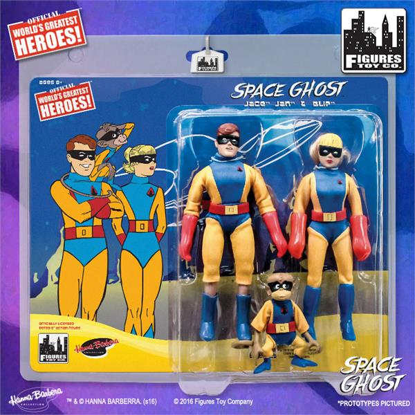 Space Ghost World's Greatest Heroes Jace, Jan & Blip Retro 8" Figures Set of 3 Gallery Image 6