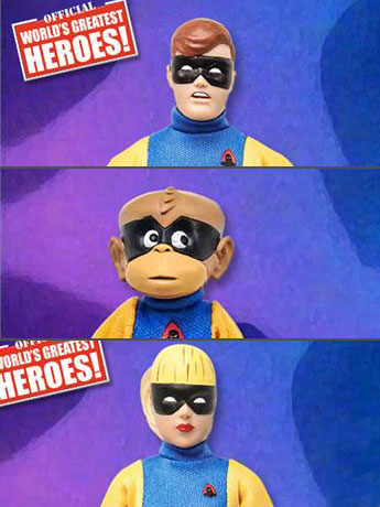 Space Ghost World's Greatest Heroes Jace, Jan & Blip Retro 8" Figures Set of 3 Gallery Image 2