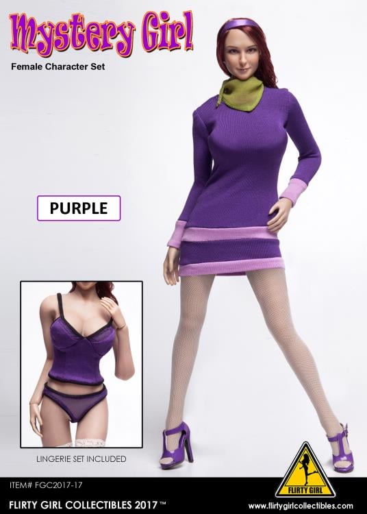 1/6 Scale Mystery Girl Female Character Long Dress Set (Purple) Gallery Image 3