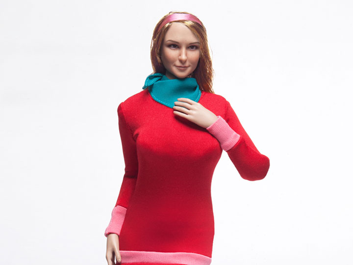 Mystery Girl Female Character Long Dress 1/6 Scale Set (Red) Gallery Image 1