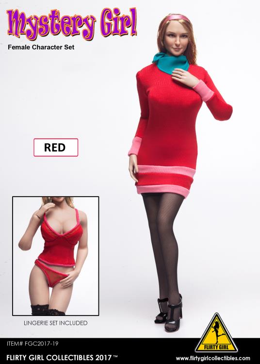 Mystery Girl Female Character Long Dress 1/6 Scale Set (Red) Gallery Image 3