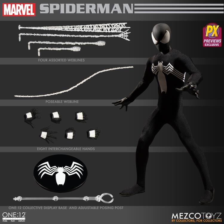 Marvel One:12 Collective Spider-Man (Black Suit) PX Previews Exclusive Gallery Image 9