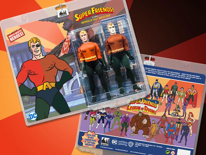 Super Friends World's Greatest Heroes Aquaman (Universe of Evil) 8" Retro Figure Two-Pack Gallery Image 1