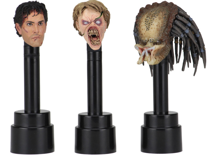 Action Figure Head Display Stand (Black) Three-Pack Gallery Image 1