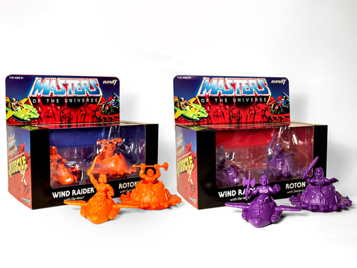 Masters of the Universe M.U.S.C.L.E. Set of 2 (Orange & Purple) SDCC 2017 Exclusive Two-Packs Gallery Image 1