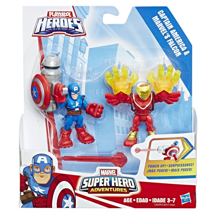Marvel Super Hero Adventures Power Up Captain America & Marvel's Falcon Two-Pack Gallery Image 4