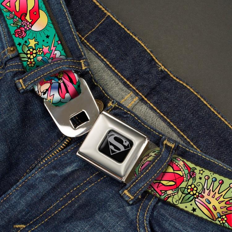 DC Comics Supergirl (Tattoo) SeatBelt Buckle Belt Gallery Image 5