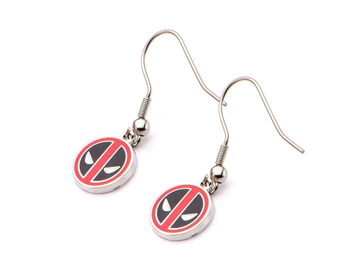 Marvel Deadpool Logo Hook Dangle Earrings Gallery Image 1