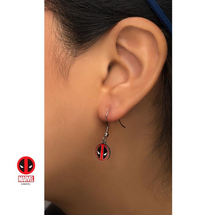 Marvel Deadpool Logo Hook Dangle Earrings Gallery Image 4
