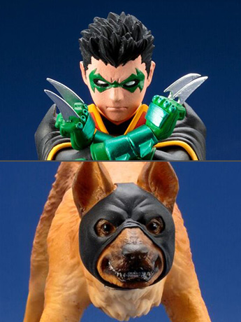 DC Comics Super Sons ArtFX+ Robin & Ace Statue Two-Pack Gallery Image 2