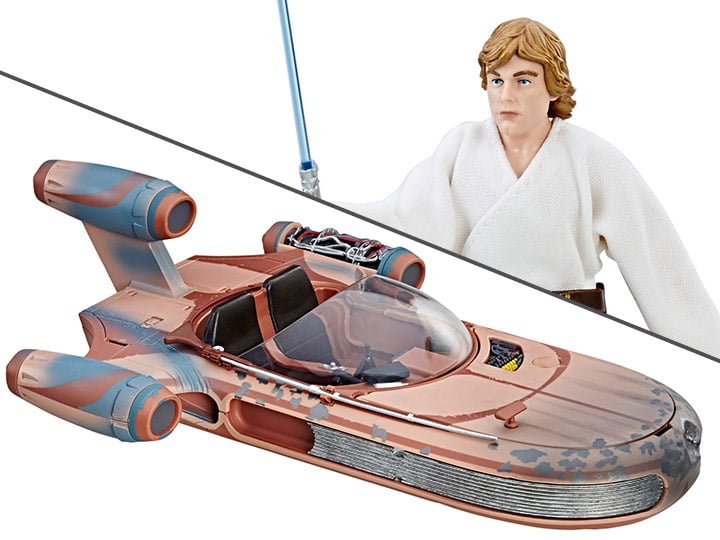 Star Wars: The Black Series X-34 Landspeeder & Luke Skywalker 6" Deluxe Set (A New Hope) Gallery Image 1