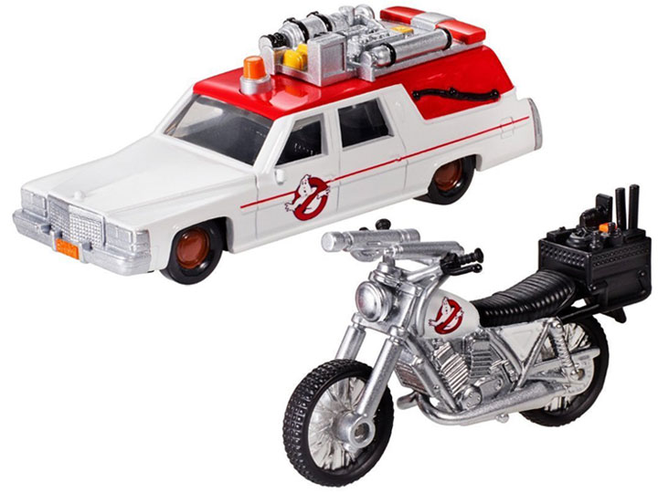 Ghostbusters Hot Wheels 1:64 Scale Ecto-1 & 1:50 Scale Ecto-2 Vehicle Two-Pack Gallery Image 1