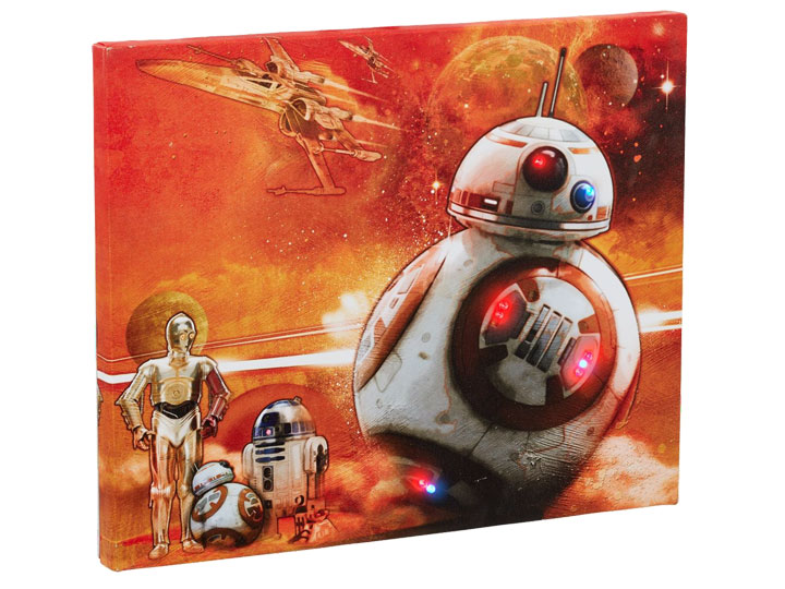 Star Wars BB-8 Illuminated Canvas Wall Art Gallery Image 1