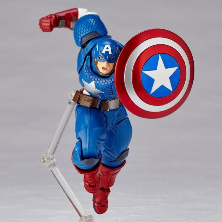 Marvel Amazing Yamaguchi Revoltech No.007 Captain America Action Figure Gallery Image 4