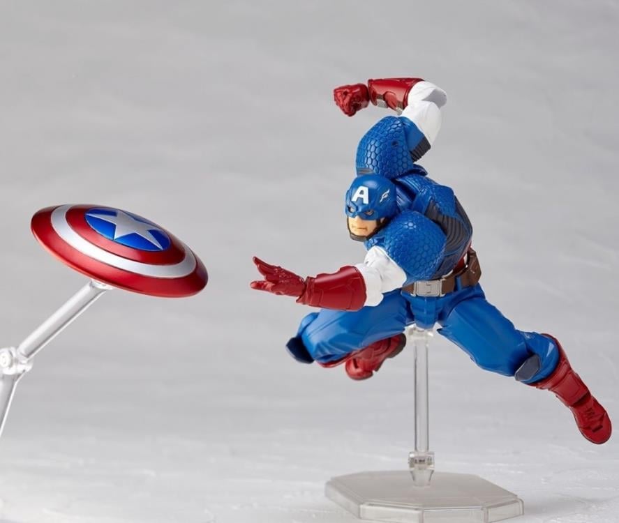 Marvel Amazing Yamaguchi Revoltech No.007 Captain America Action Figure Gallery Image 9