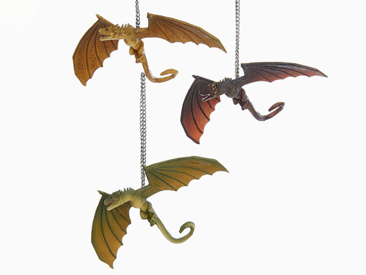 Game of Thrones Dragon Ornaments Set of 3 Gallery Image 1
