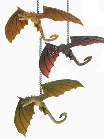 Game of Thrones Dragon Ornaments Set of 3 Gallery Image 2