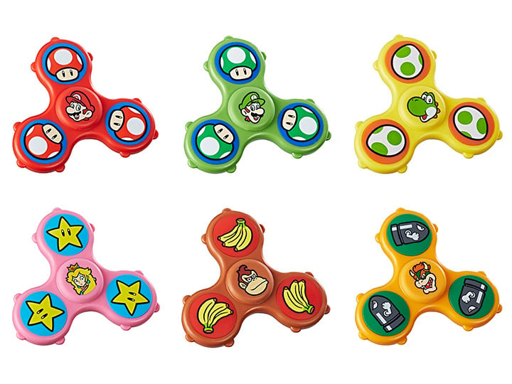 Super Mario Fidget Its Graphic Spinner Set of 6 Gallery Image 1