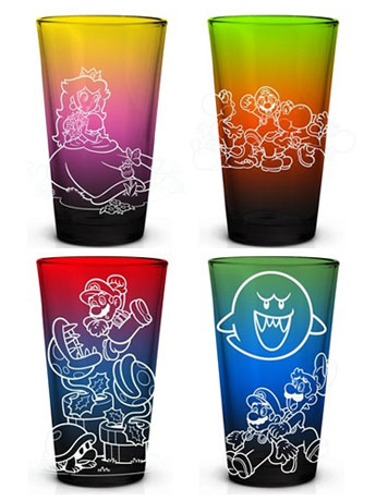 Super Mario Bros. Color Fade Pint Glass Set of 4 Gallery Image 2