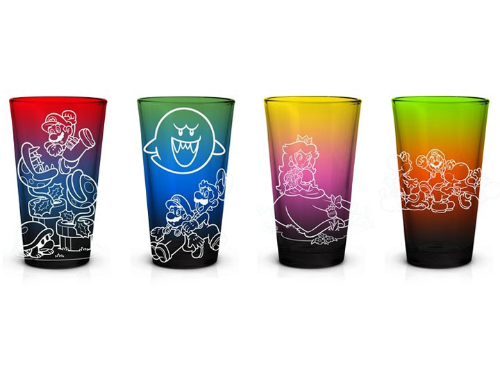 Super Mario Bros. Color Fade Pint Glass Set of 4 Gallery Image 1