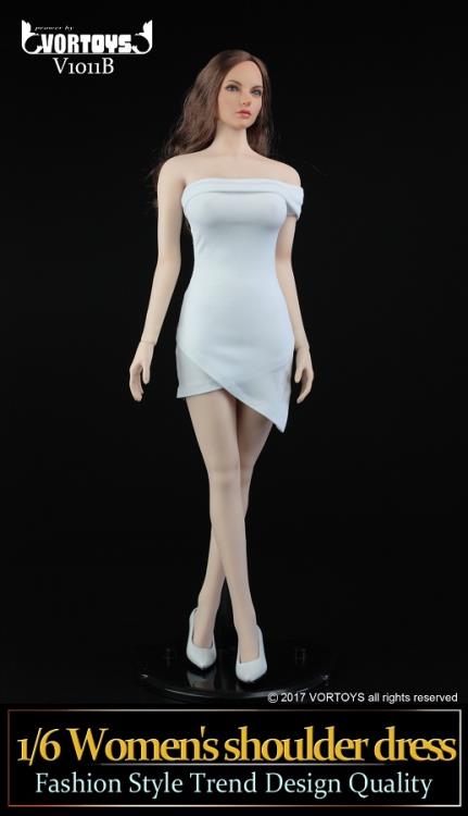 Women's Shoulder Dress (White) 1/6 Scale Accessory Set Gallery Image 4