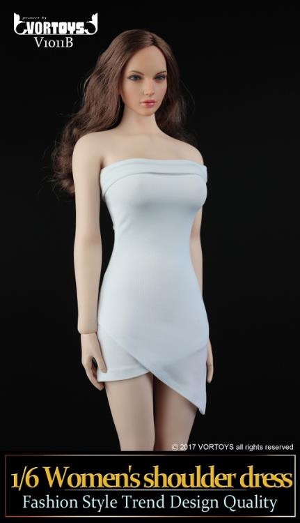 Women's Shoulder Dress (White) 1/6 Scale Accessory Set Gallery Image 5