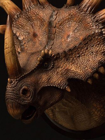 Styracosaurus (Brown) Paleontology World MUS004B Collectible Museum Series Bust Gallery Image 2