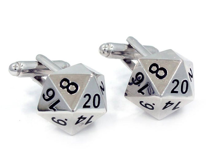 D20 (20-Sided Dice) Cufflinks Gallery Image 1