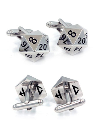 D20 (20-Sided Dice) Cufflinks Gallery Image 2