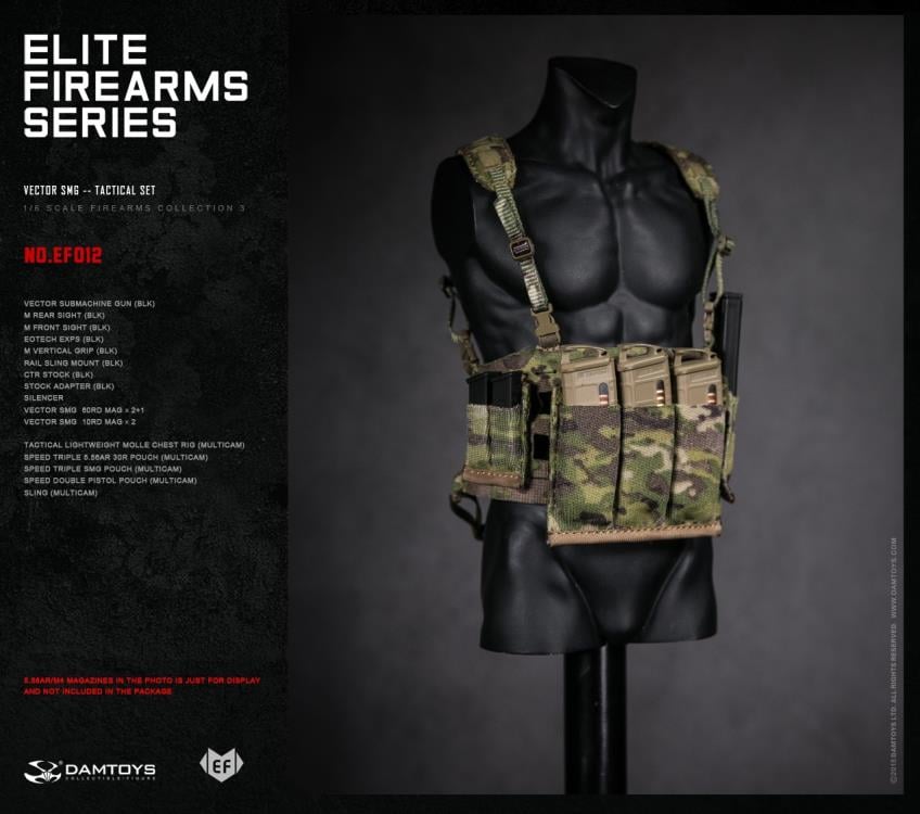 Elite Firearms Series 3 1/6 Scale Vector Submachine Gun Set (Black & Camo) Gallery Image 4