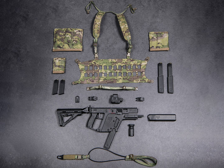 Elite Firearms Series 3 1/6 Scale Vector Submachine Gun Set (Black & Camo) Gallery Image 1
