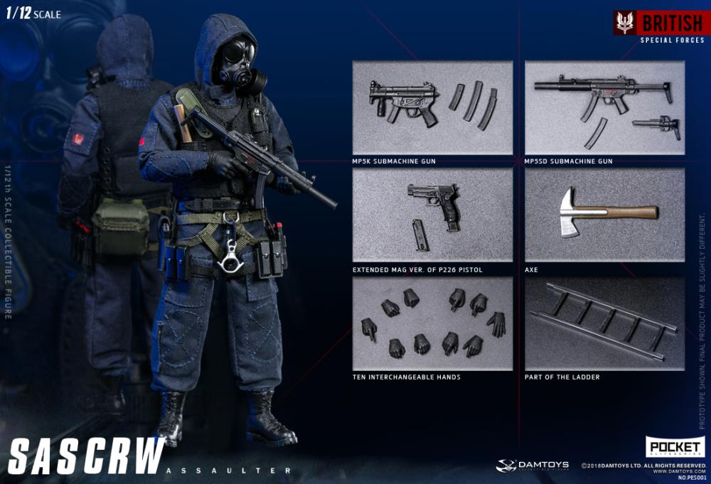 British Special Forces Pocket Elite Series SAS CRW Assaulter 1/12 Scale Figure Gallery Image 15