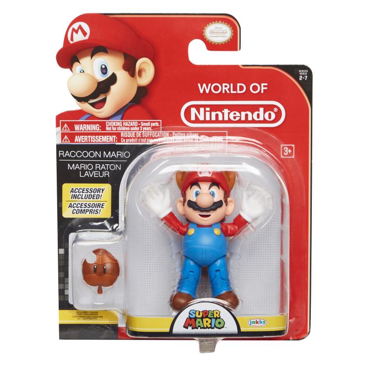 World of Nintendo 4" Raccoon Mario Figure Gallery Image 4