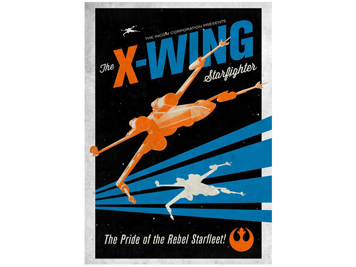 Star Wars Galactic Propaganda X-Wing Displate Metal Print Gallery Image 1