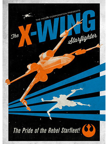 Star Wars Galactic Propaganda X-Wing Displate Metal Print Gallery Image 2