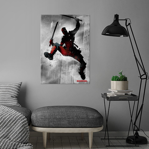 Marvel Dark Edition Deadpool Displate Metal Print Gallery Image 4
