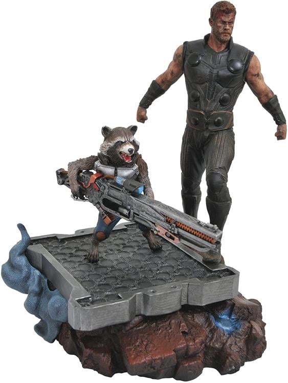 Avengers: Infinity War Marvel Premier Collection Thor & Rocket Statue Gallery Image 3