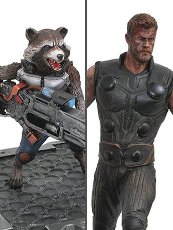 Avengers: Infinity War Marvel Premier Collection Thor & Rocket Statue Gallery Image 2
