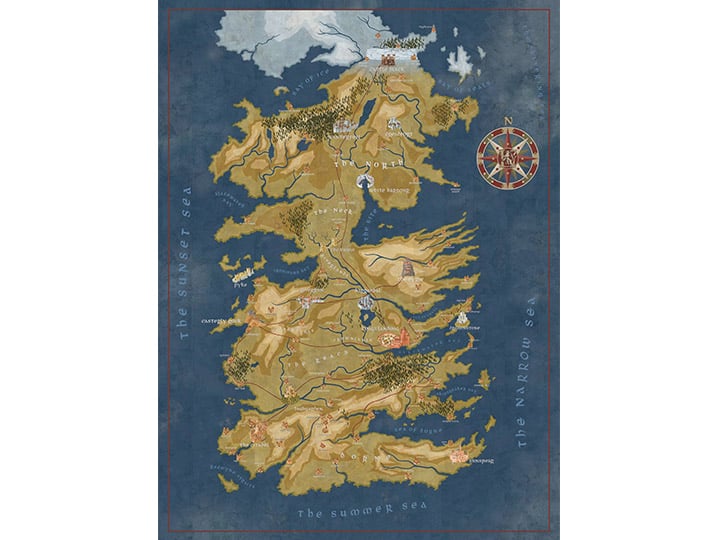 Game of Thrones Cersei's Westeros Map 1000-Piece Puzzle Gallery Image 1